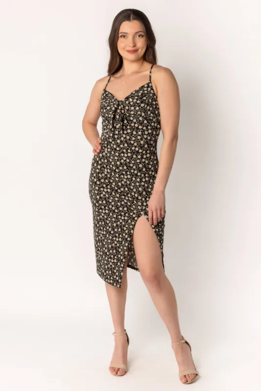 Ditsy Spaghetti Strap Midi Dress with Side Slit sold by Eclipse