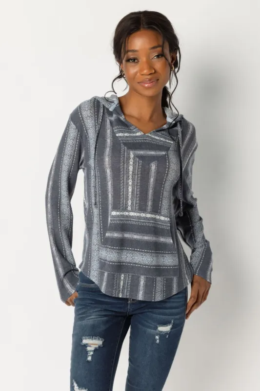 Wallflower Lake Baja Stripe Hoodie sold by Eclipse