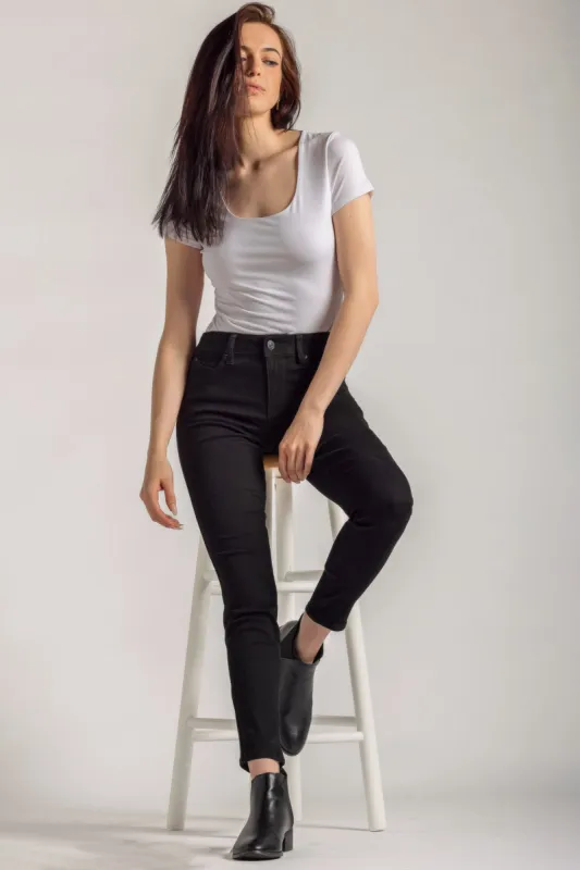 YMI Wannabettabutt Black Mid-Rise Skinny sold by Eclipse