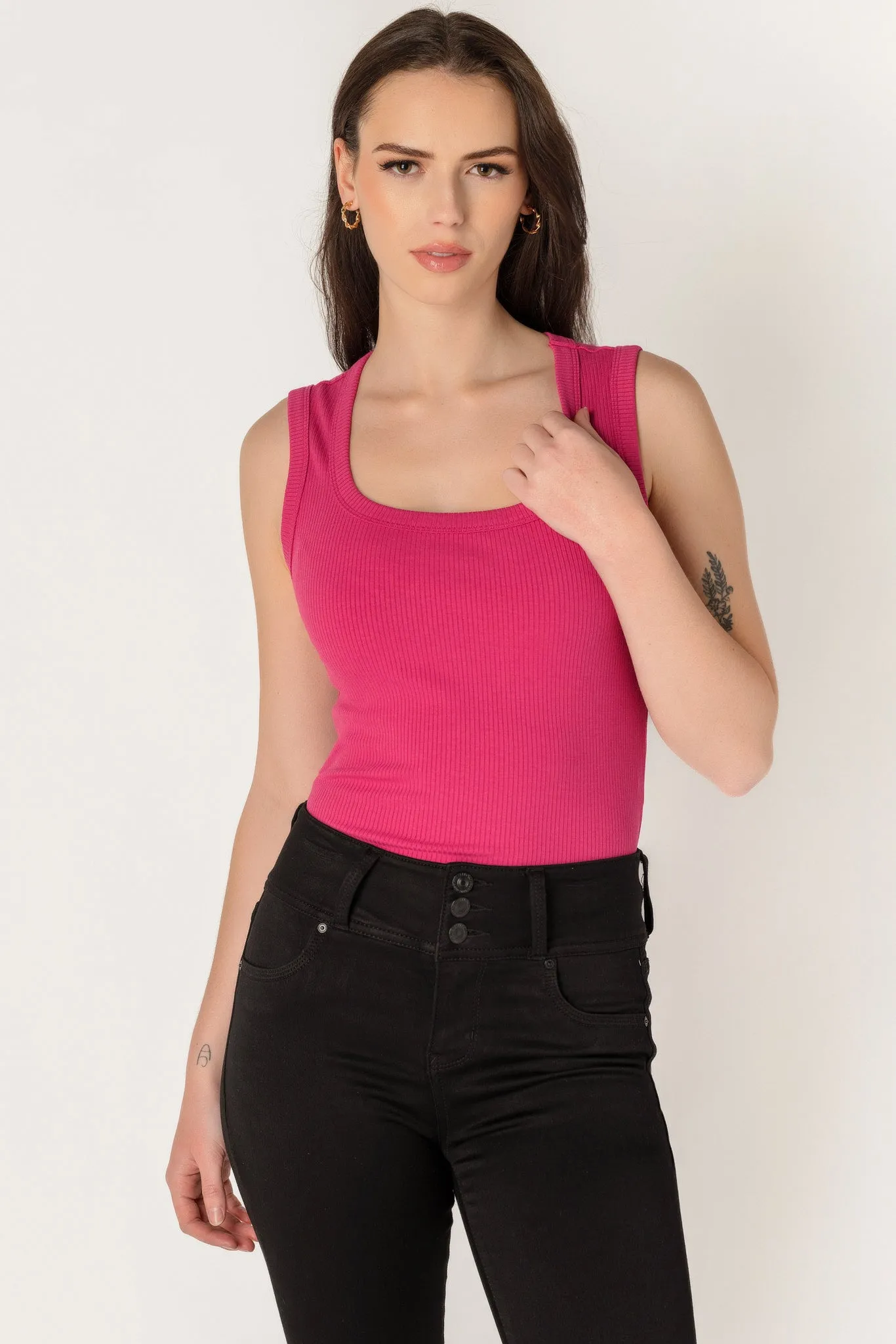 Ribbed Sleeveless Scoopneck Tank sold by Eclipse product image thumbnail 4