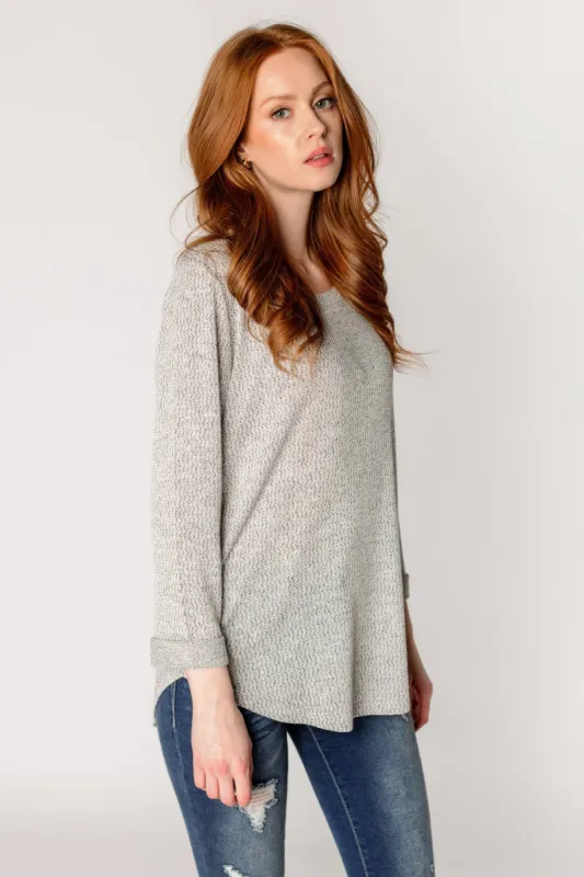 Knitted 3/4 Sleeve Scoopneck Sweater sold by Eclipse