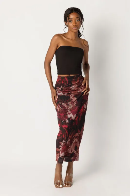 Flowery Mesh Maxi Skirt sold by Eclipse