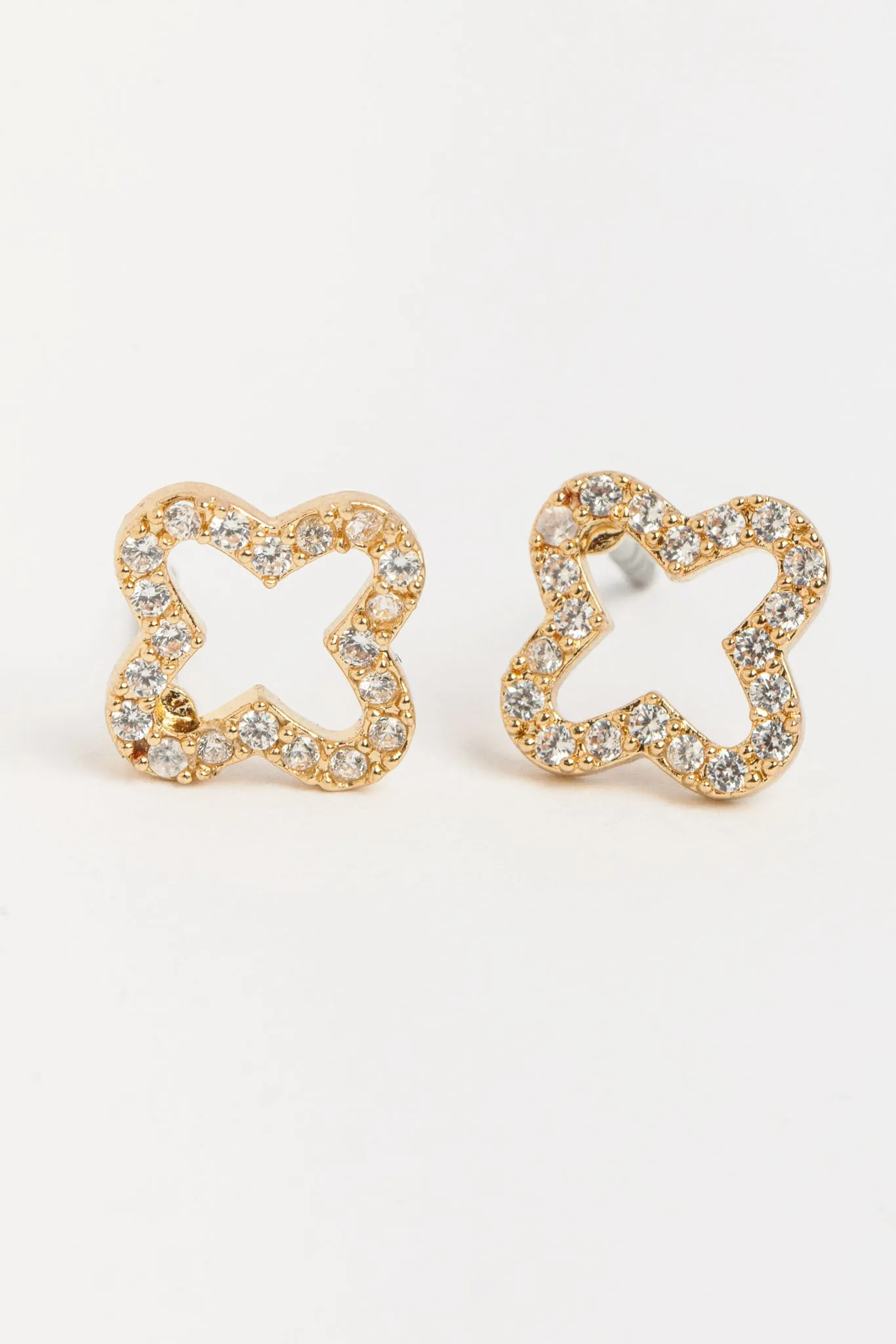 Clover and Rhinestone Stud Earring Set sold by Eclipse product image thumbnail 2