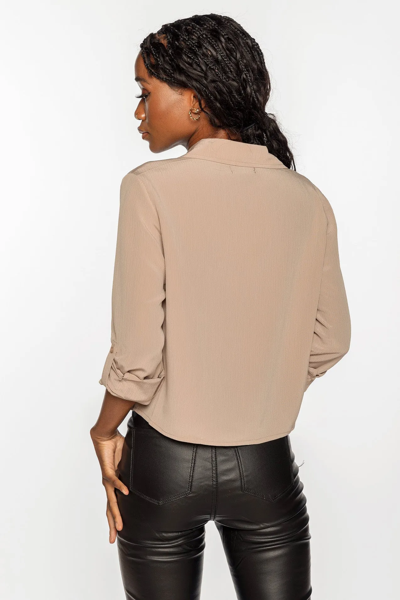 Crinkle Tie-Front Blouse sold by Eclipse product image thumbnail 2