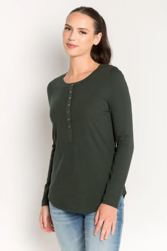 Ribbed Long-Sleeve Henley sold by Eclipse