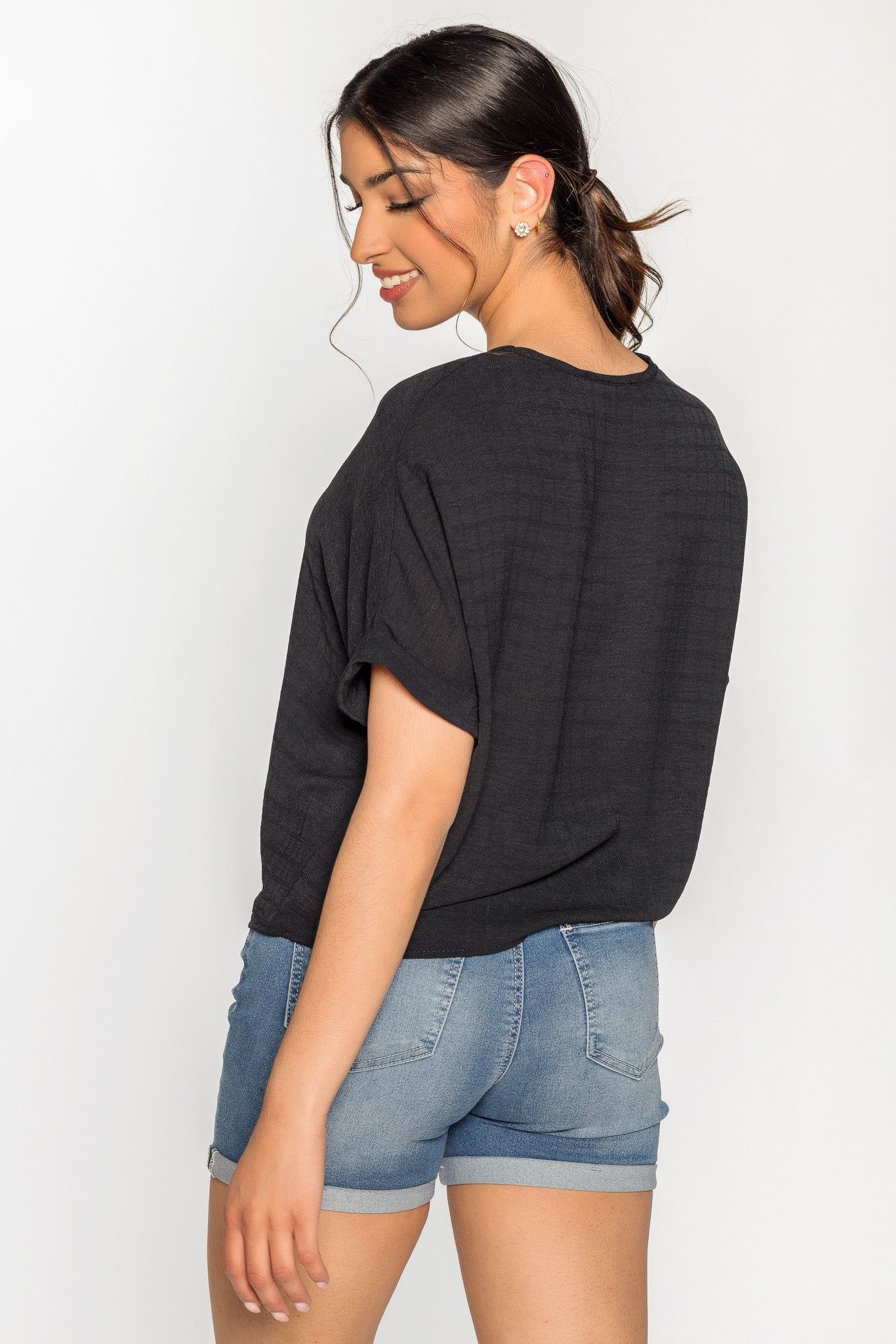 Airflow Plaid Tie-Front Blouse sold by Eclipse product image thumbnail 2