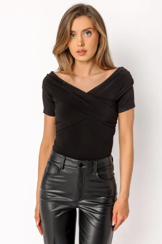 Ruched Crossover Off-the-Shoulder Bodysuit sold by Eclipse