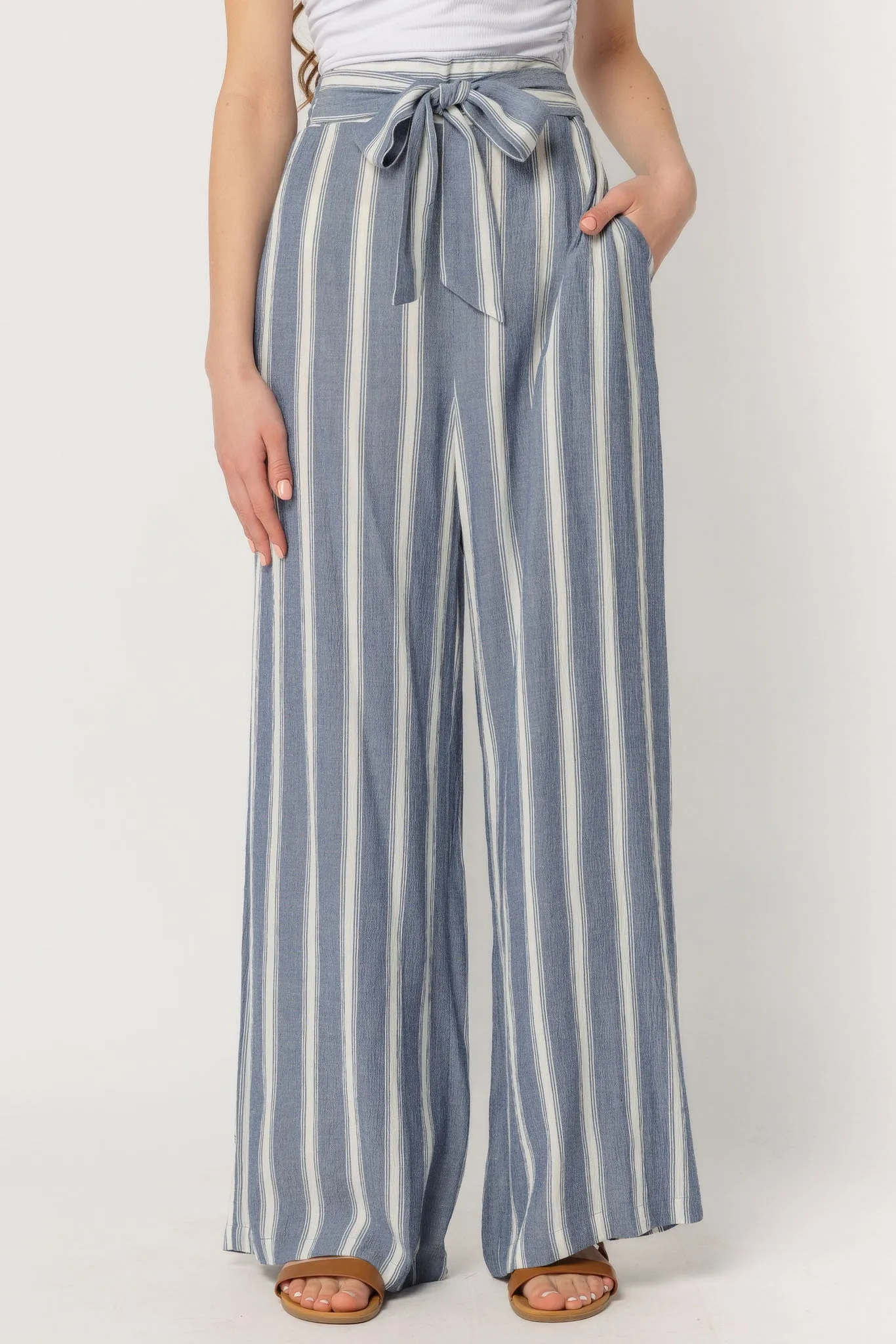 Stripe Palazzo Pant with Tie-Belt sold by Eclipse product image thumbnail 2