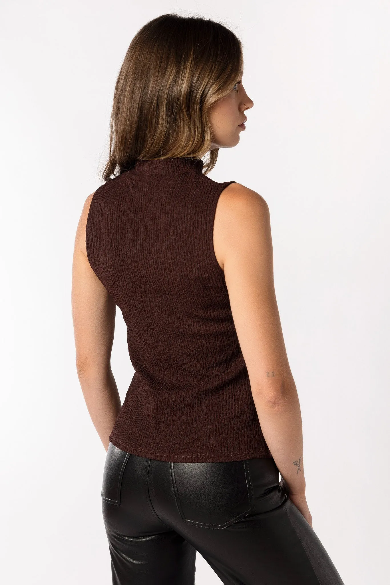Sleeveless Textured Mock Neck Top sold by Eclipse product image thumbnail 2