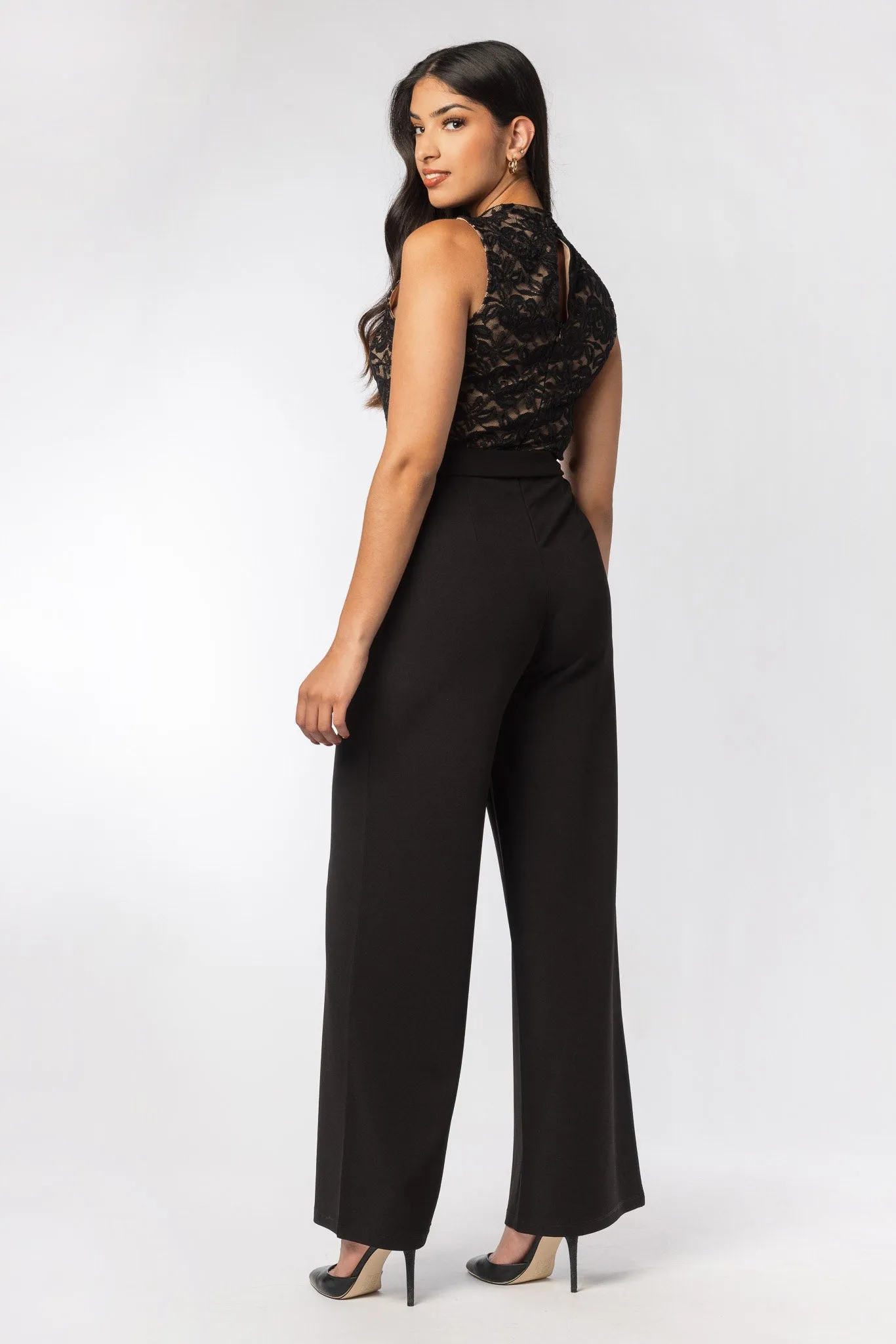 Mockneck Sleeveless Jumpsuit with Tie-Belt sold by Eclipse product image thumbnail 2
