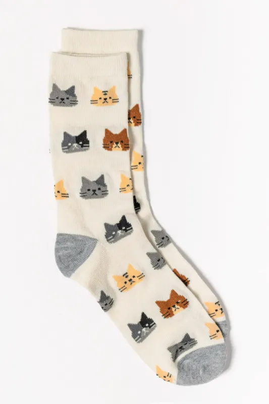 Multi Cat Faces Socks sold by Eclipse
