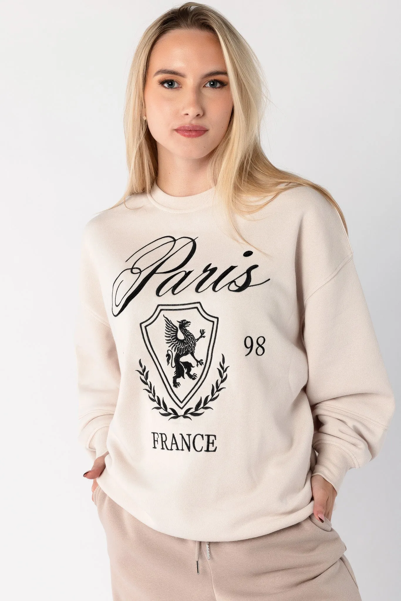 Fleece Crewneck Sweatshirt with Paris Graphic sold by Eclipse