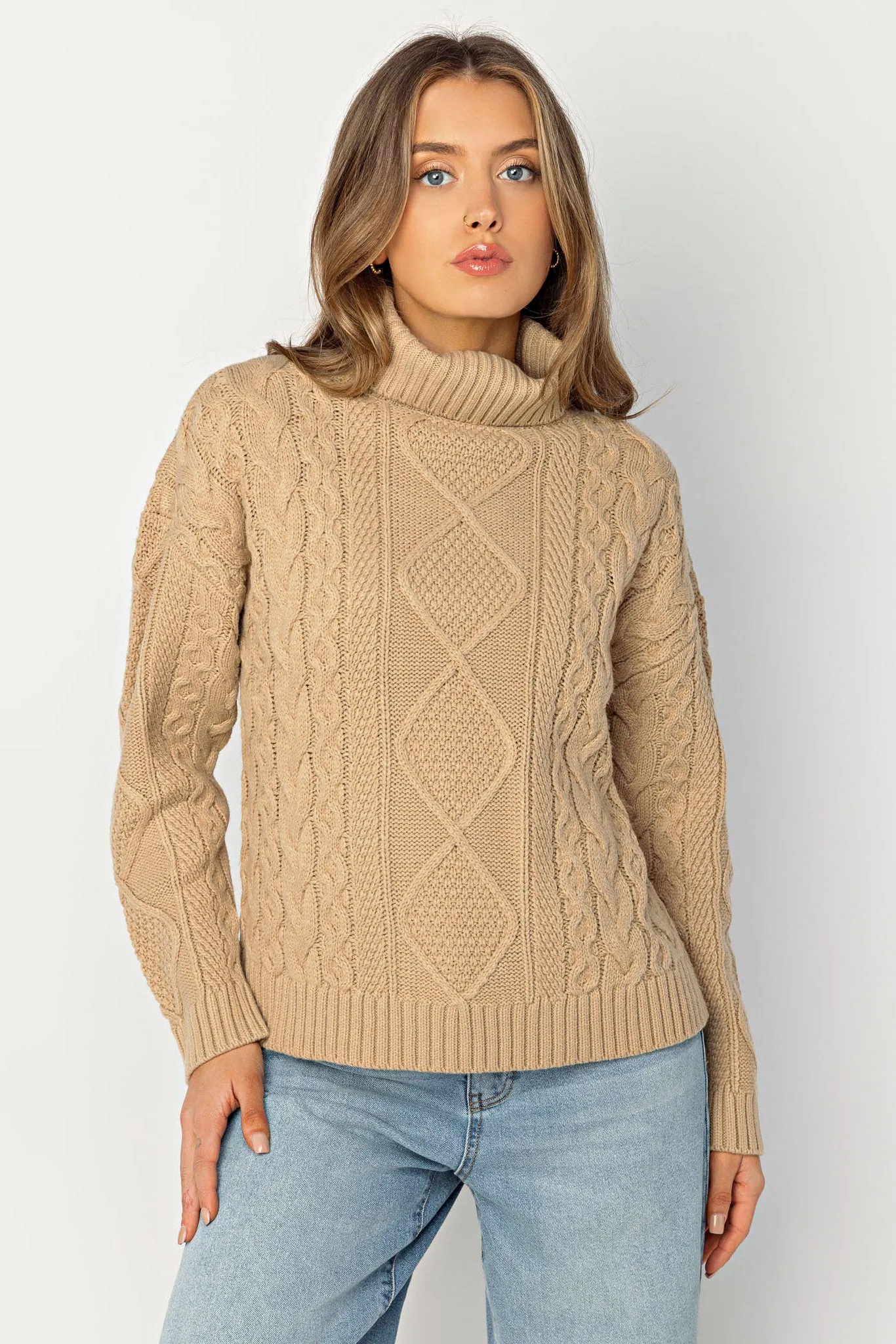 Cable-Knit Turtleneck Sweater sold by Eclipse