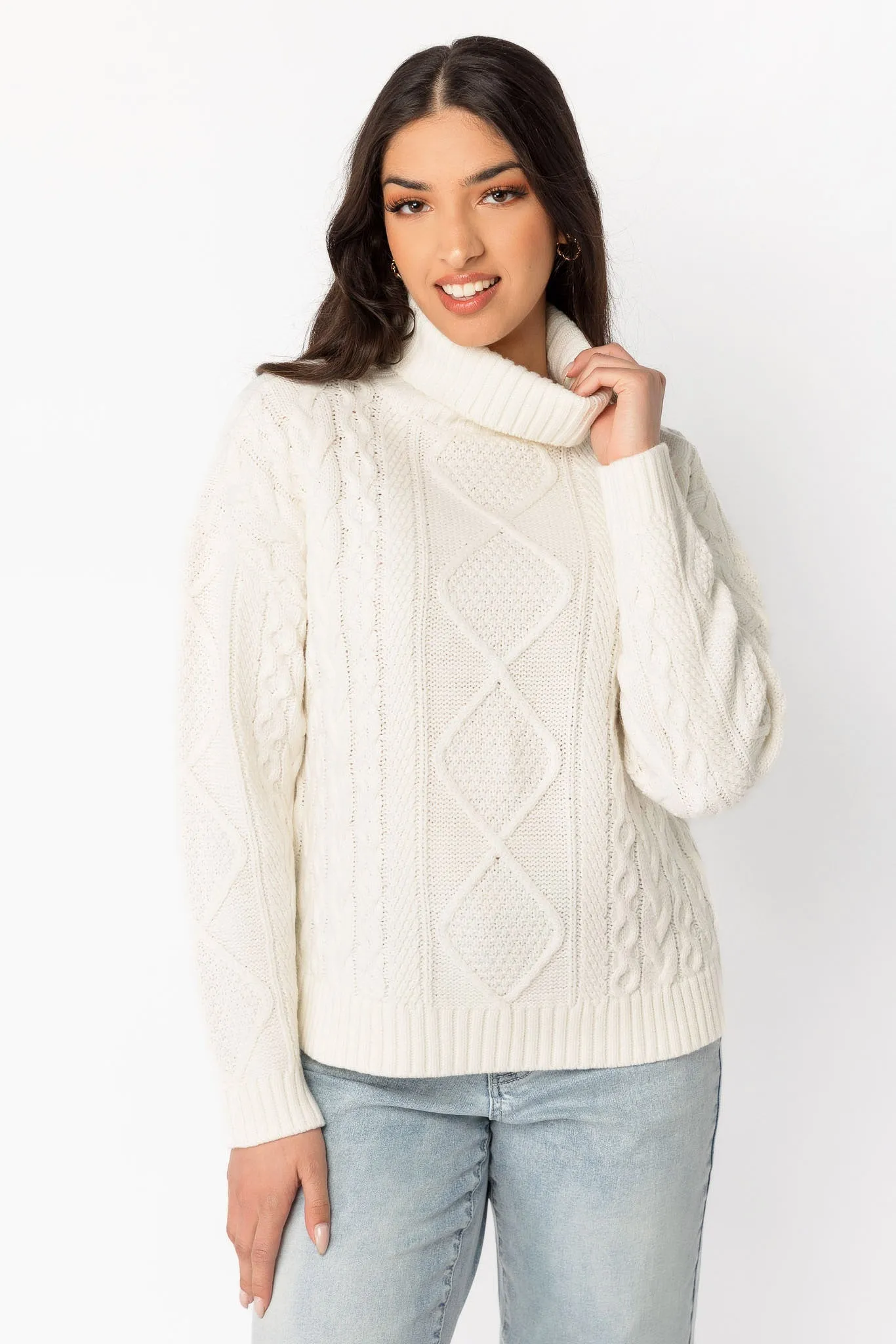 Cable-Knit Turtleneck Sweater sold by Eclipse product image thumbnail 3