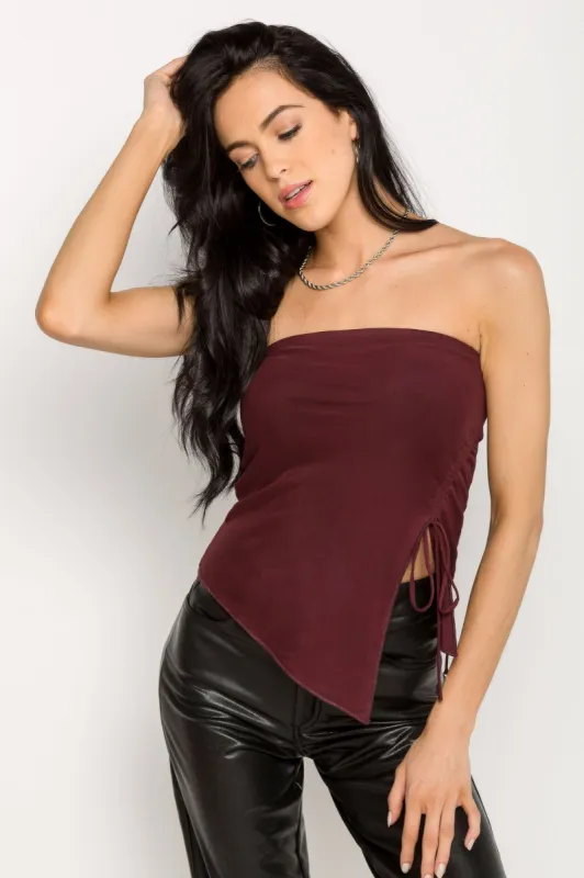Shirred Asymmetric Tube Top sold by Eclipse