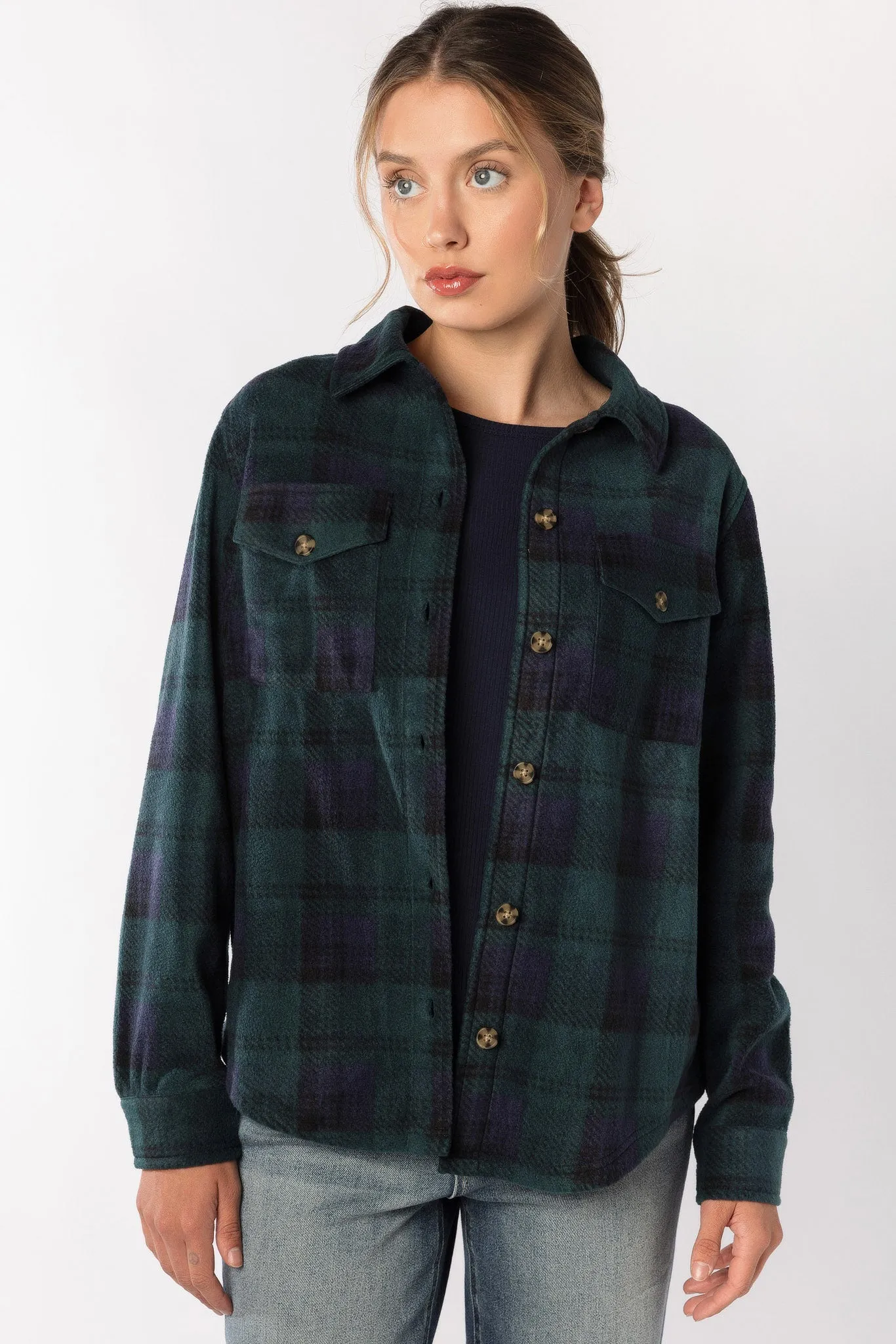 Polar Fleece shacket in Heritage Plaid sold by Eclipse product image thumbnail 3