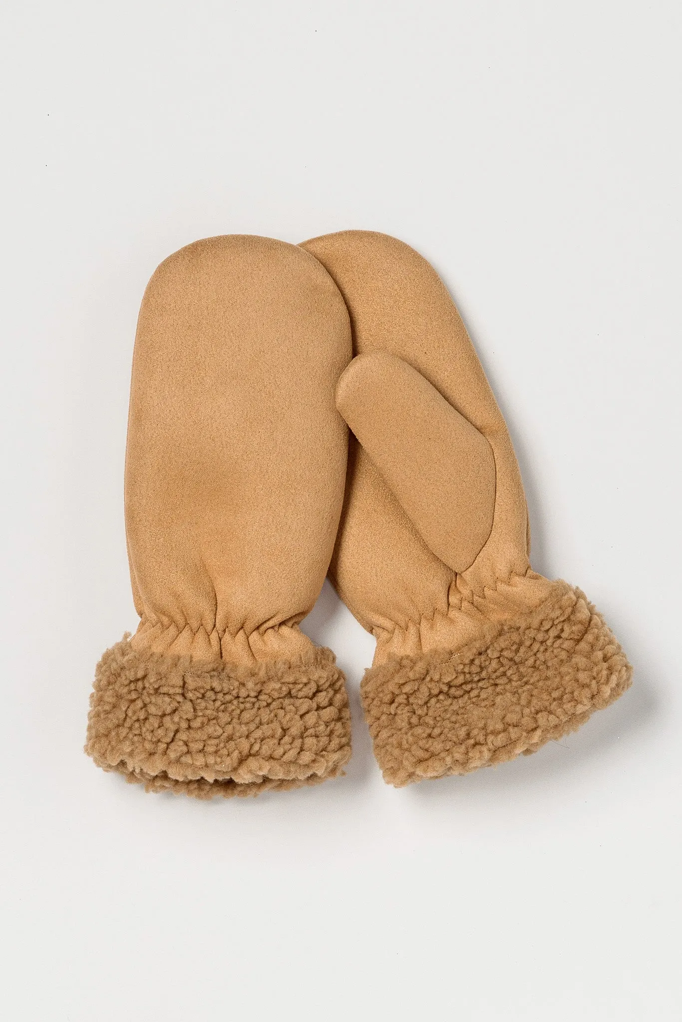 Faux Suede Mitten with Sherpa Cuff and Faux Fur Lining sold by Eclipse