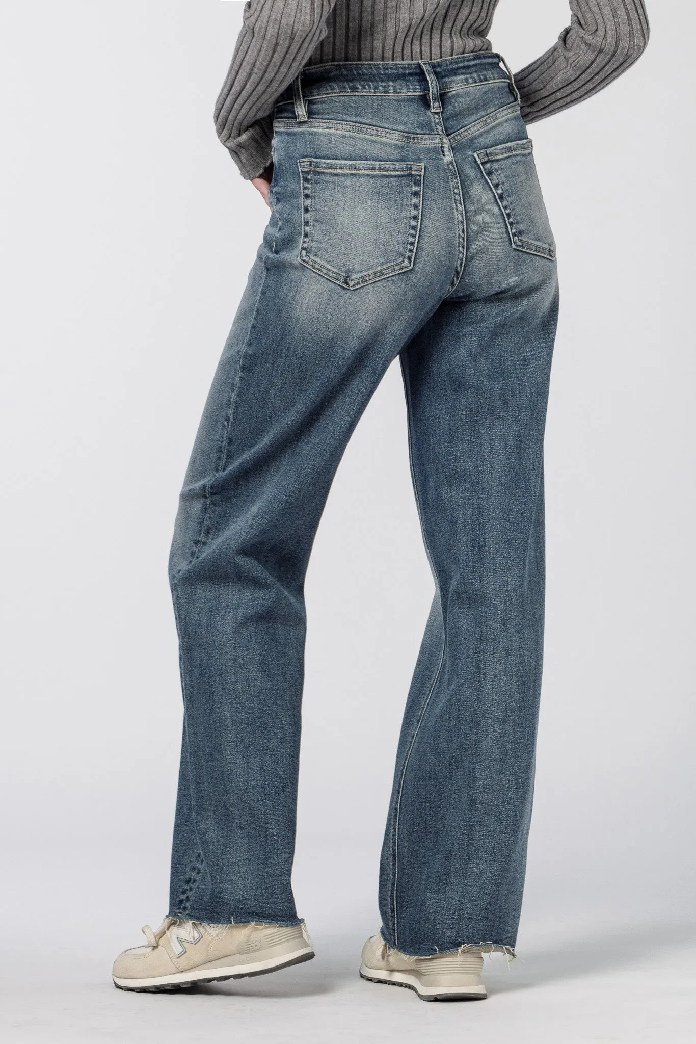 YMI High-Rise Straight Leg Jeans in Medium Wash with Raw Hem sold by Eclipse product image thumbnail 2