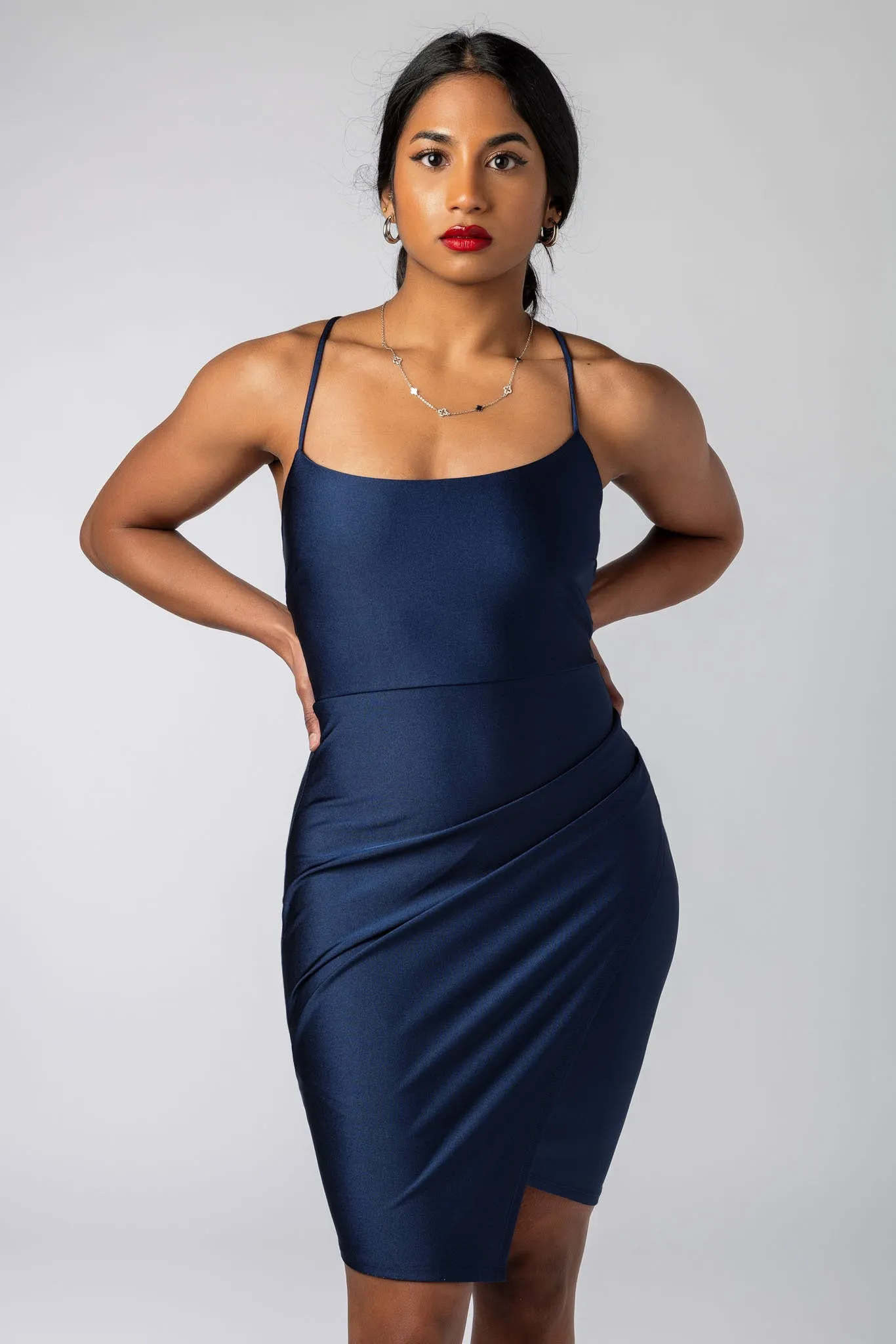 Satin Strappy Back Mini Dress sold by Eclipse product image thumbnail 4