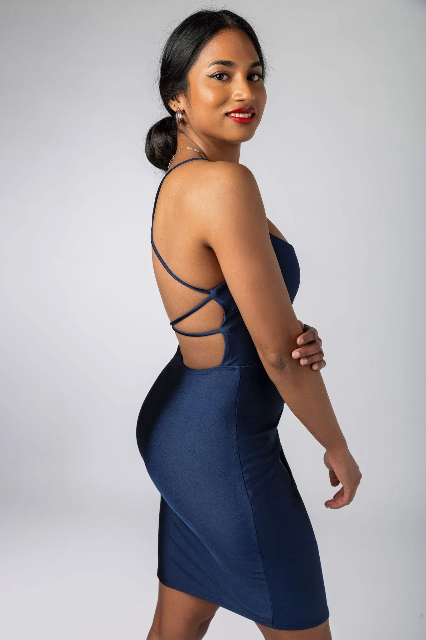 Satin Strappy Back Mini Dress sold by Eclipse