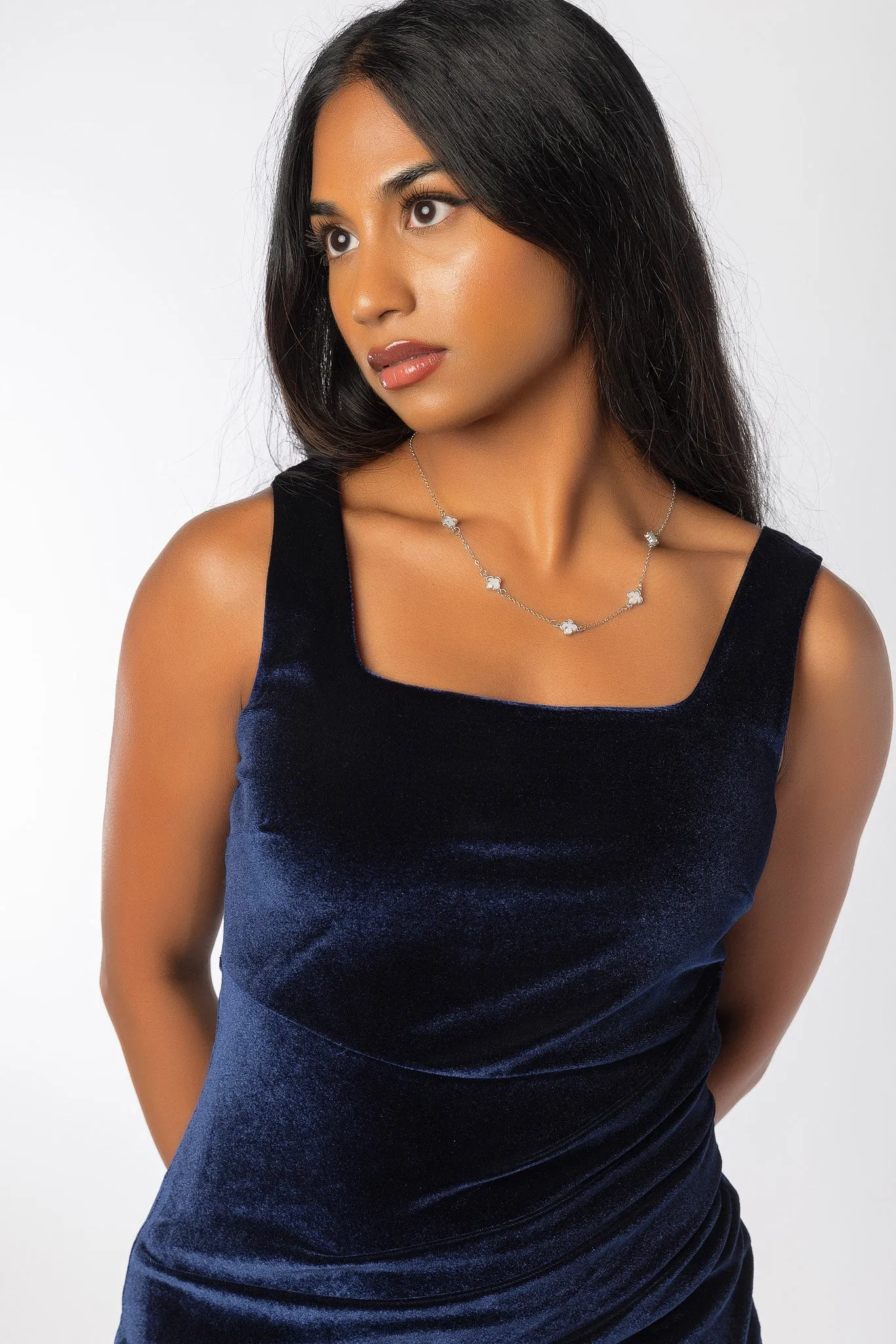 Velvet Squareneck Midi Dress with Side Slit sold by Eclipse product image thumbnail 3