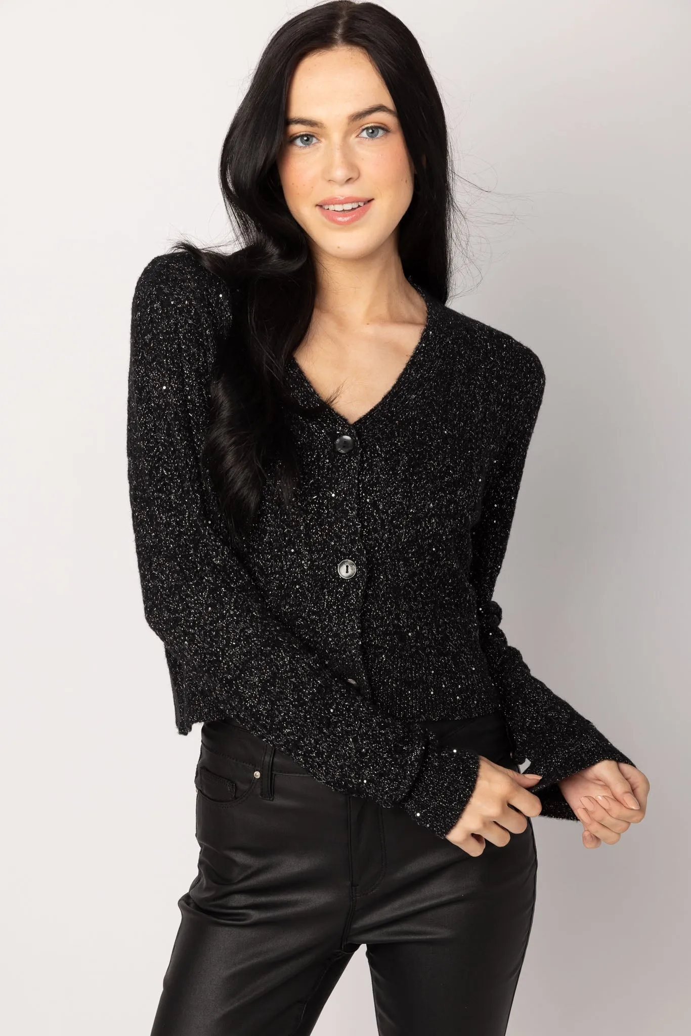 Sequin Cable Knit Cardigan sold by Eclipse product image thumbnail 3