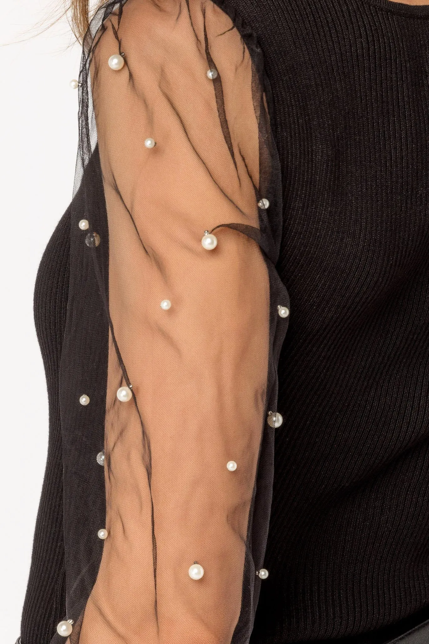 Ribbed Pearl Sweater with Illusion sleeves sold by Eclipse product image thumbnail 3