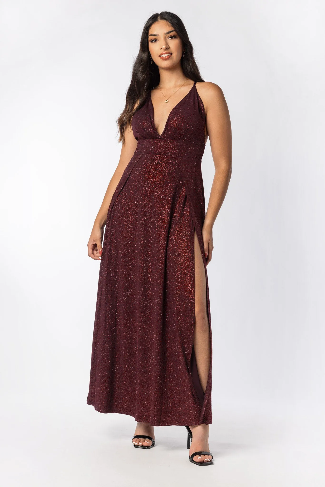 Glitter Spaghetti Strap Maxi Dress sold by Eclipse product image thumbnail 5
