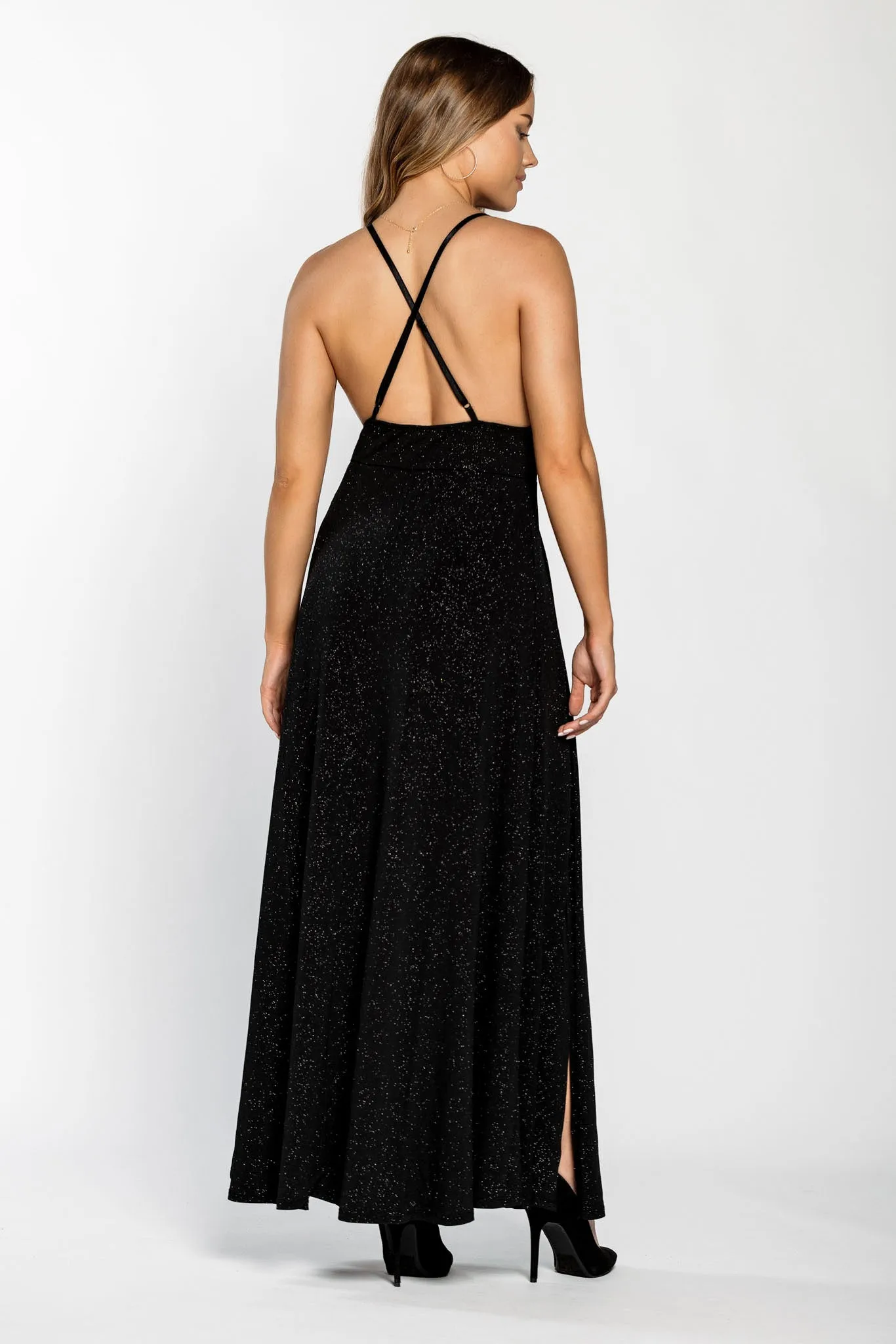 Glitter Spaghetti Strap Maxi Dress sold by Eclipse product image thumbnail 4