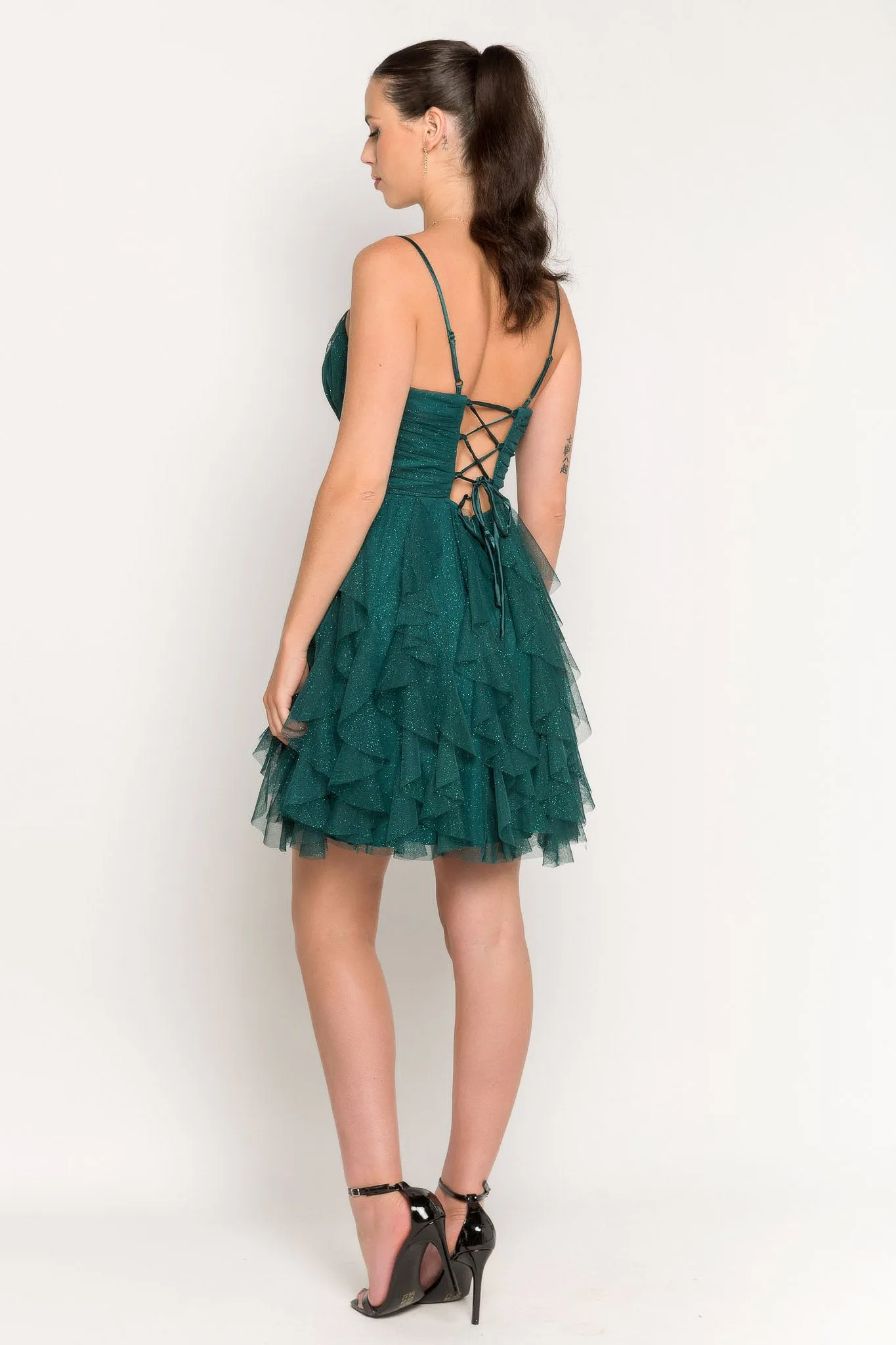 Glitter Mesh Tiered Mini Dress with Emma Bust sold by Eclipse product image thumbnail 2