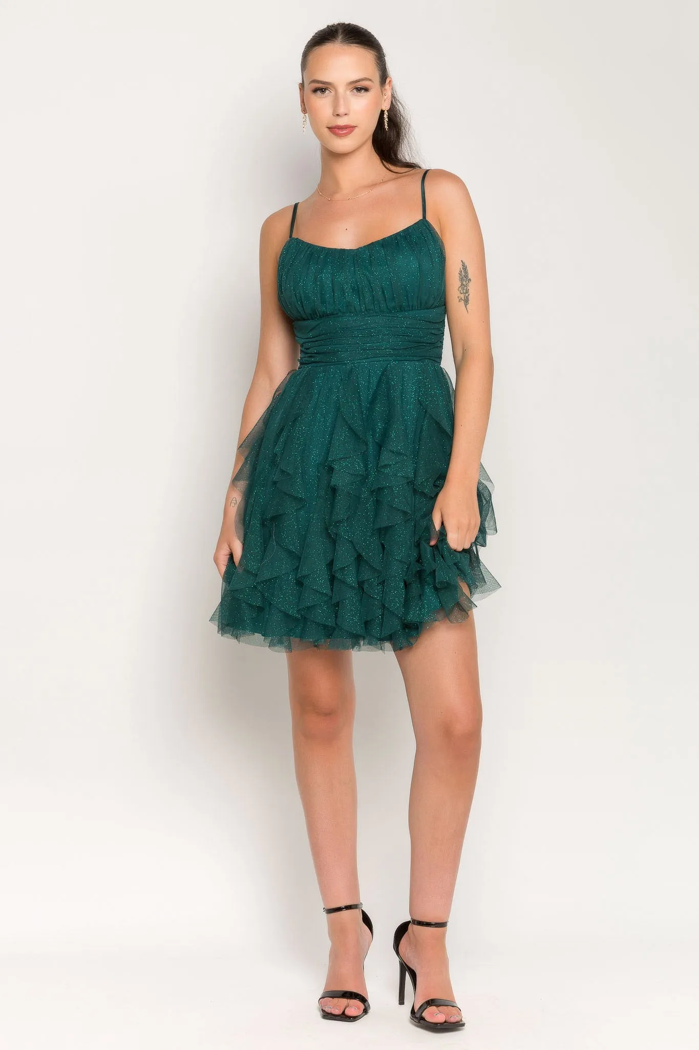 Glitter Mesh Tiered Mini Dress with Emma Bust sold by Eclipse product image thumbnail 3