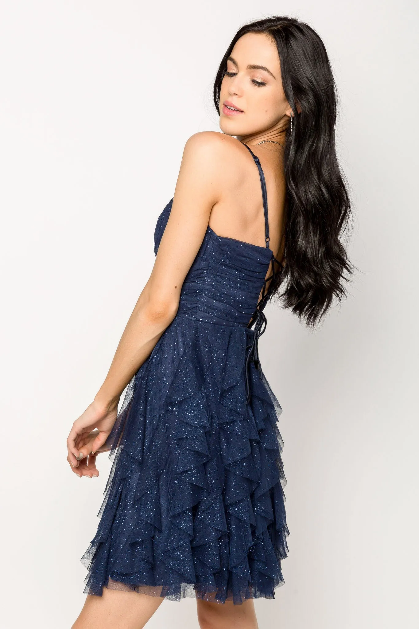 Glitter Mesh Tiered Mini Dress with Emma Bust sold by Eclipse product image thumbnail 5