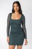 Glitter Mesh Ruched Bodycon Dress sold by Eclipse