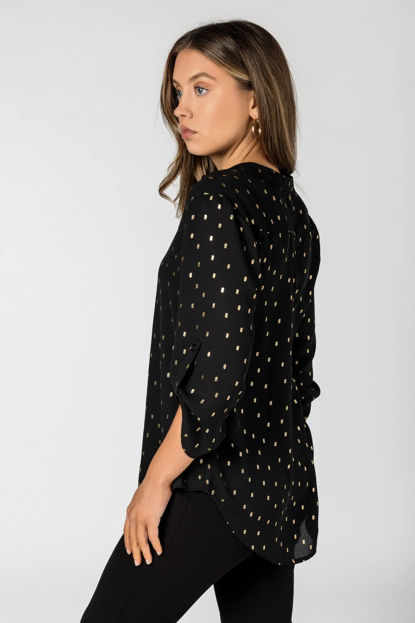 Oval Foil Printed V-Neck Blouse sold by Eclipse product image thumbnail 2