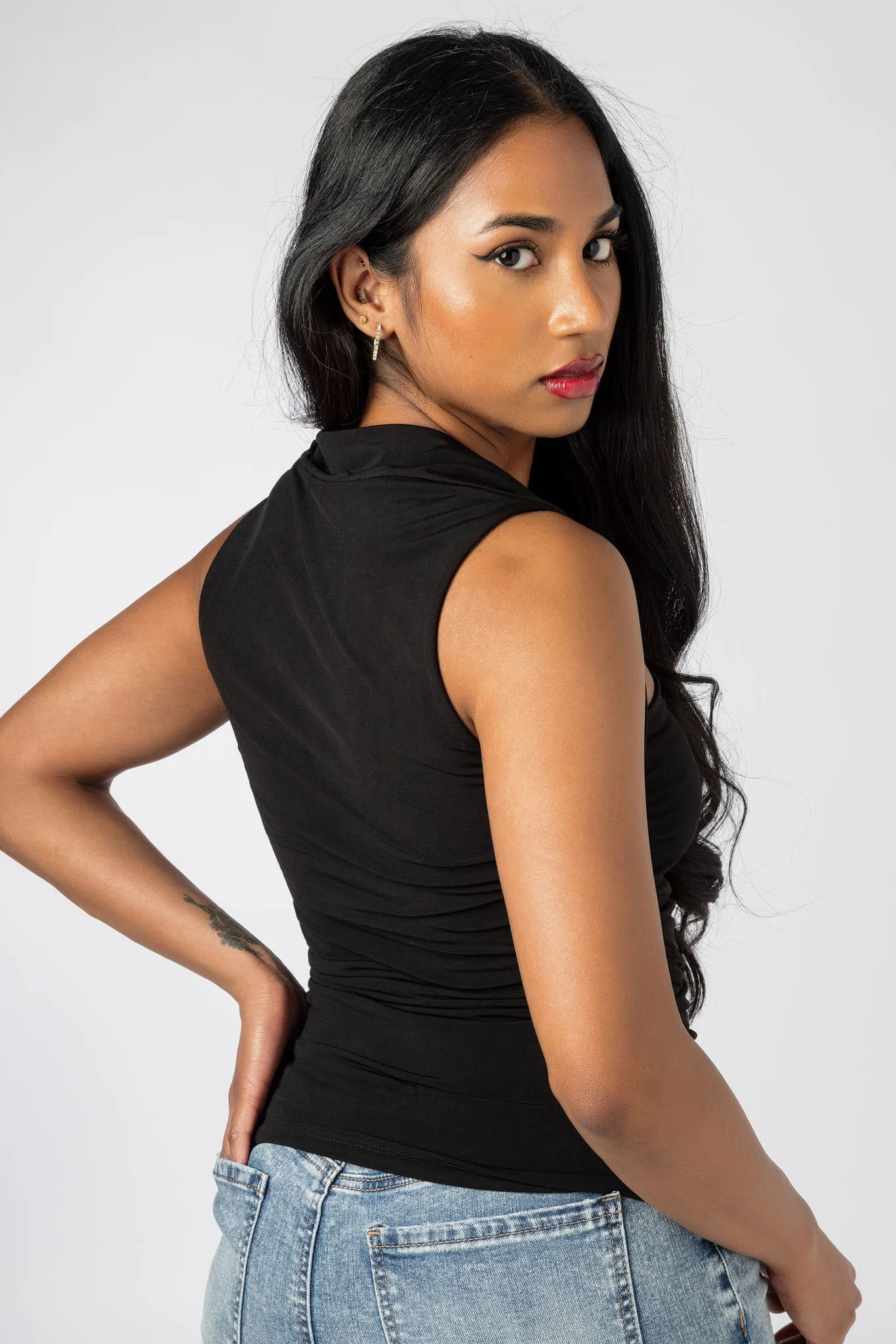 Square Neck Top with Ruching sold by Eclipse product image thumbnail 4