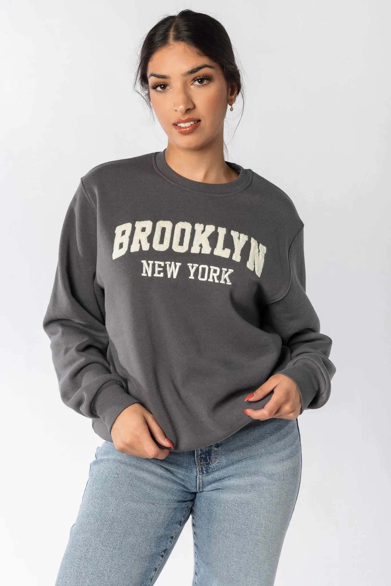 "Brooklyn New York" Fleece Crewneck Sweatshirt sold by Eclipse