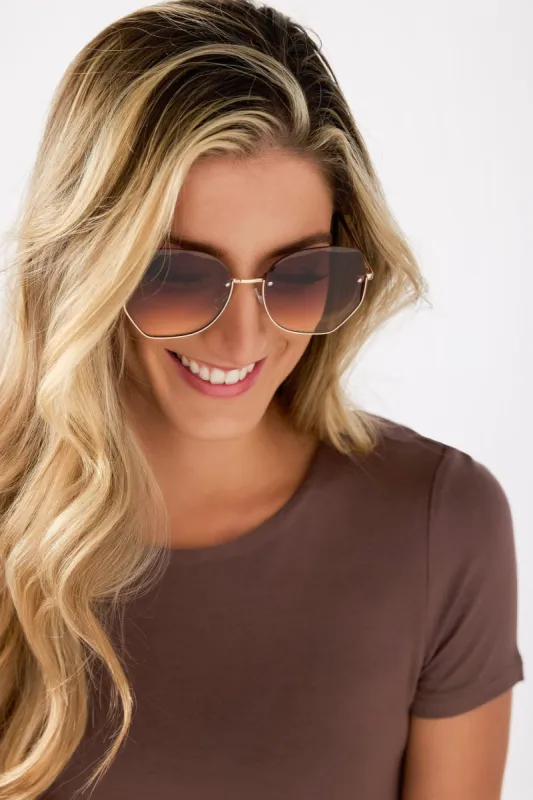 Semi-Rimless Geometric Sunglasses sold by Eclipse