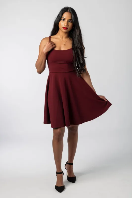 Spaghetti Strap Skater Dress with Lace Back sold by Eclipse