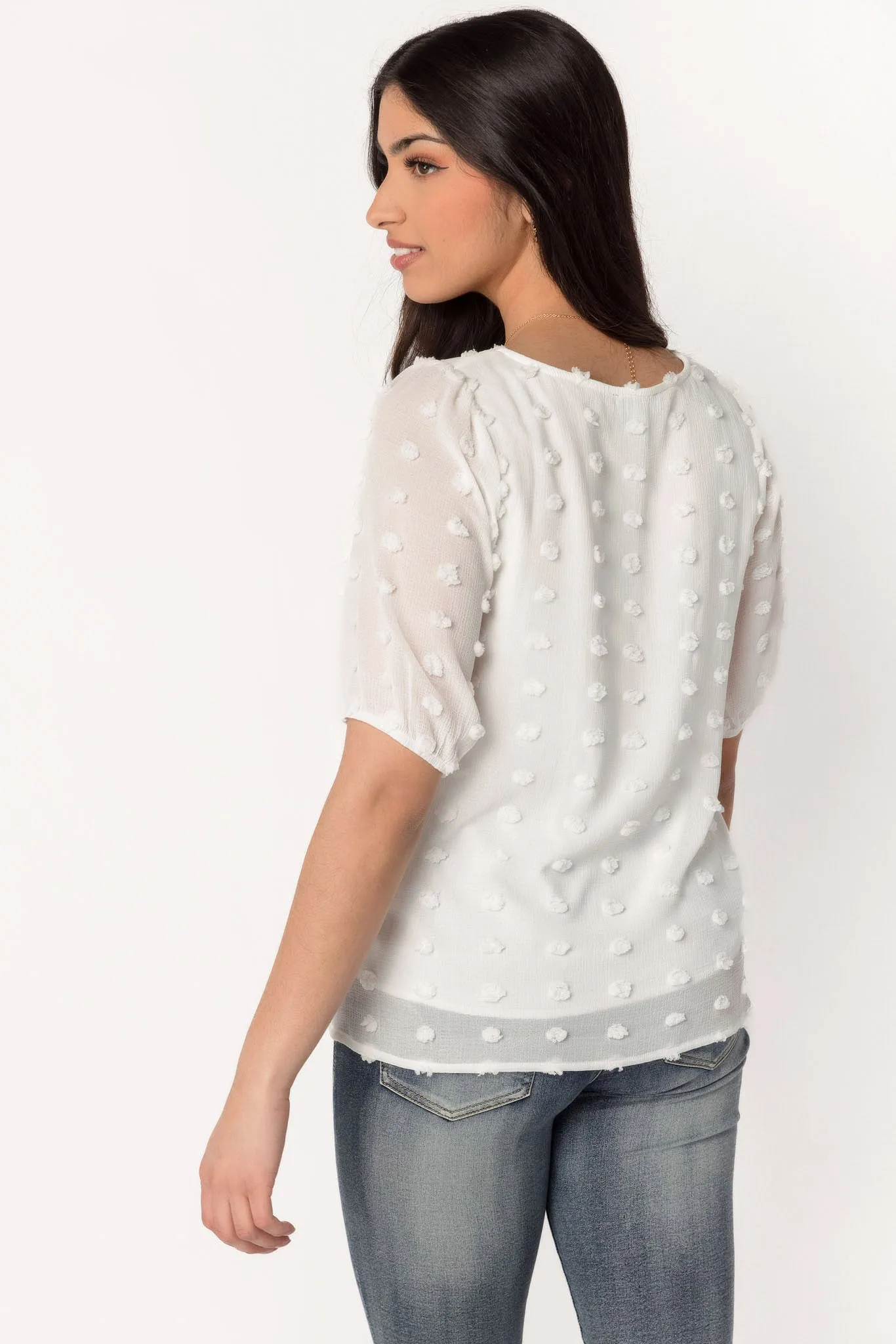 Swiss Dot Puff Sleeve Blouse sold by Eclipse product image thumbnail 2