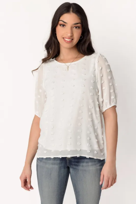 Swiss Dot Puff Sleeve Blouse sold by Eclipse