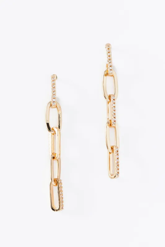 Rhinestone Chainlink Earrings sold by Eclipse