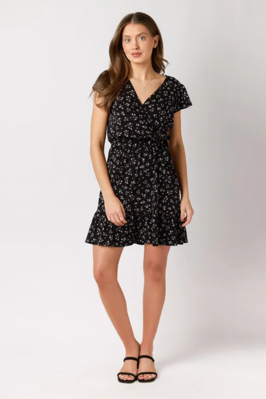 Ditsy Bloom Flutter Sleeve Crossover Dress sold by Eclipse