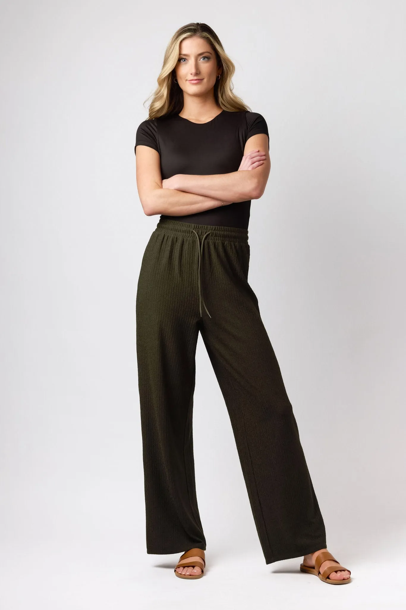 Textured Knit Drawstring Wide-Leg Pant sold by Eclipse product image thumbnail 4