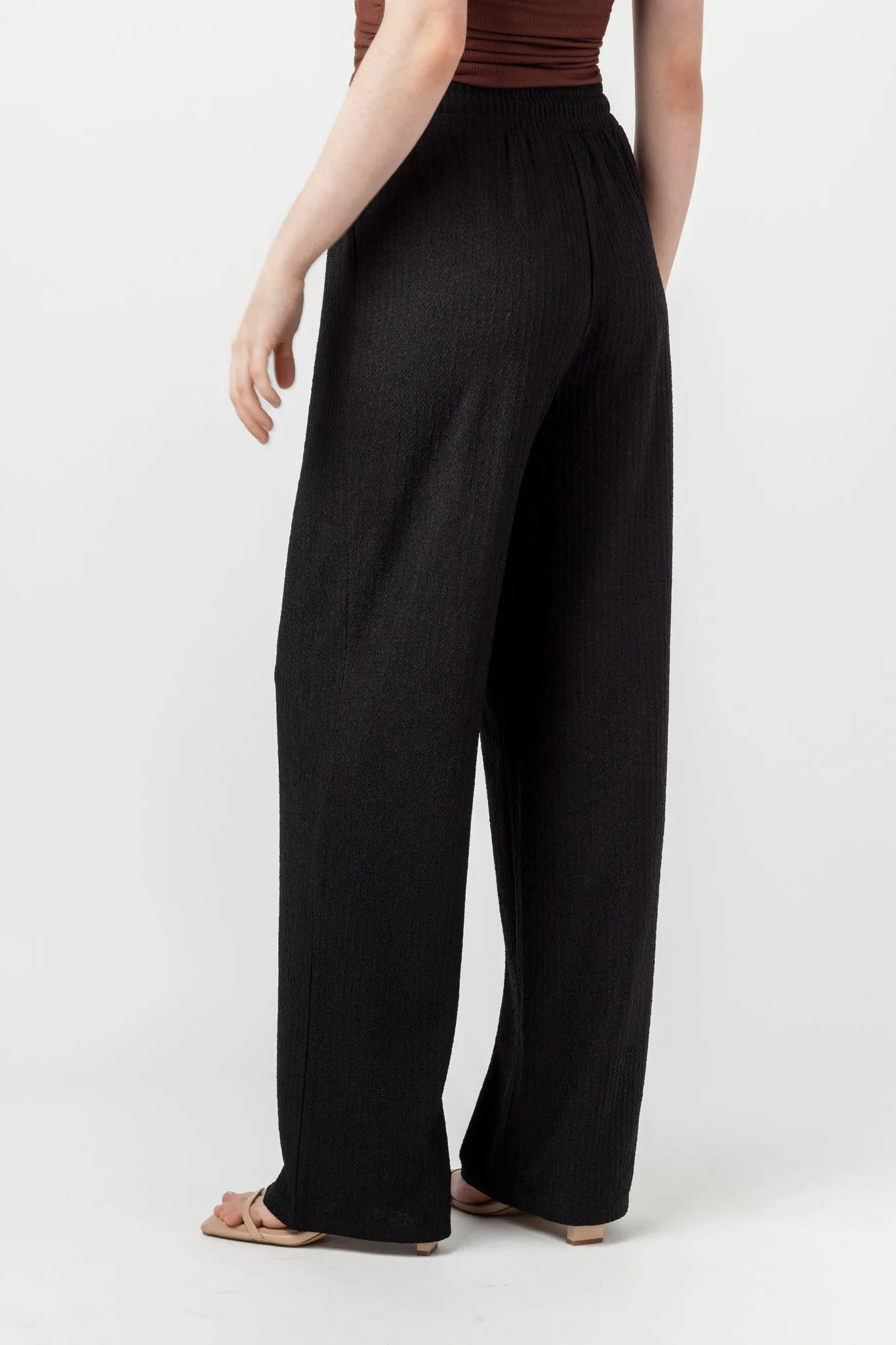 Textured Knit Drawstring Wide-Leg Pant sold by Eclipse product image thumbnail 2