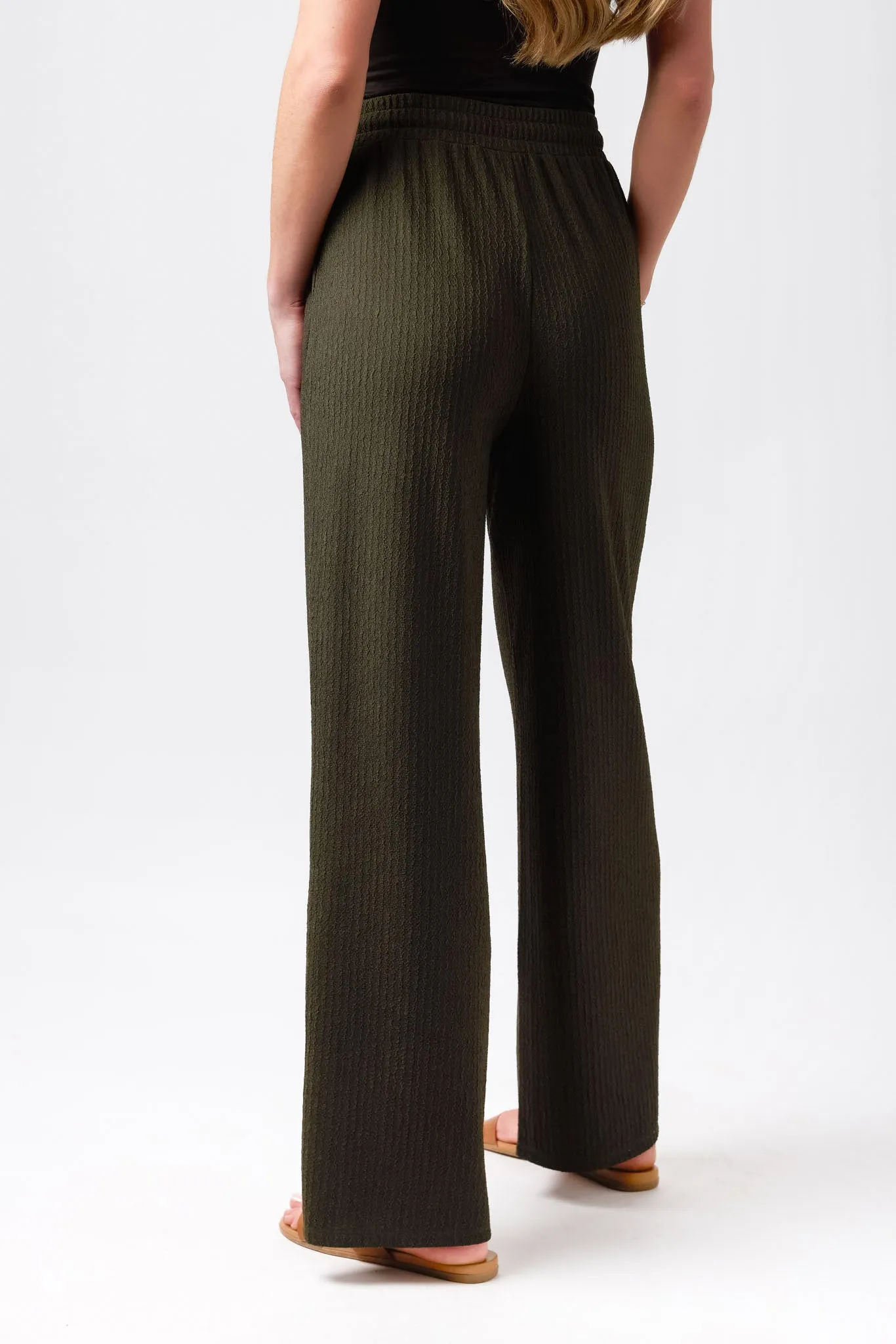 Textured Knit Drawstring Wide-Leg Pant sold by Eclipse product image thumbnail 5