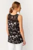 Floral Sleeveless Top with Lace Trim sold by Eclipse