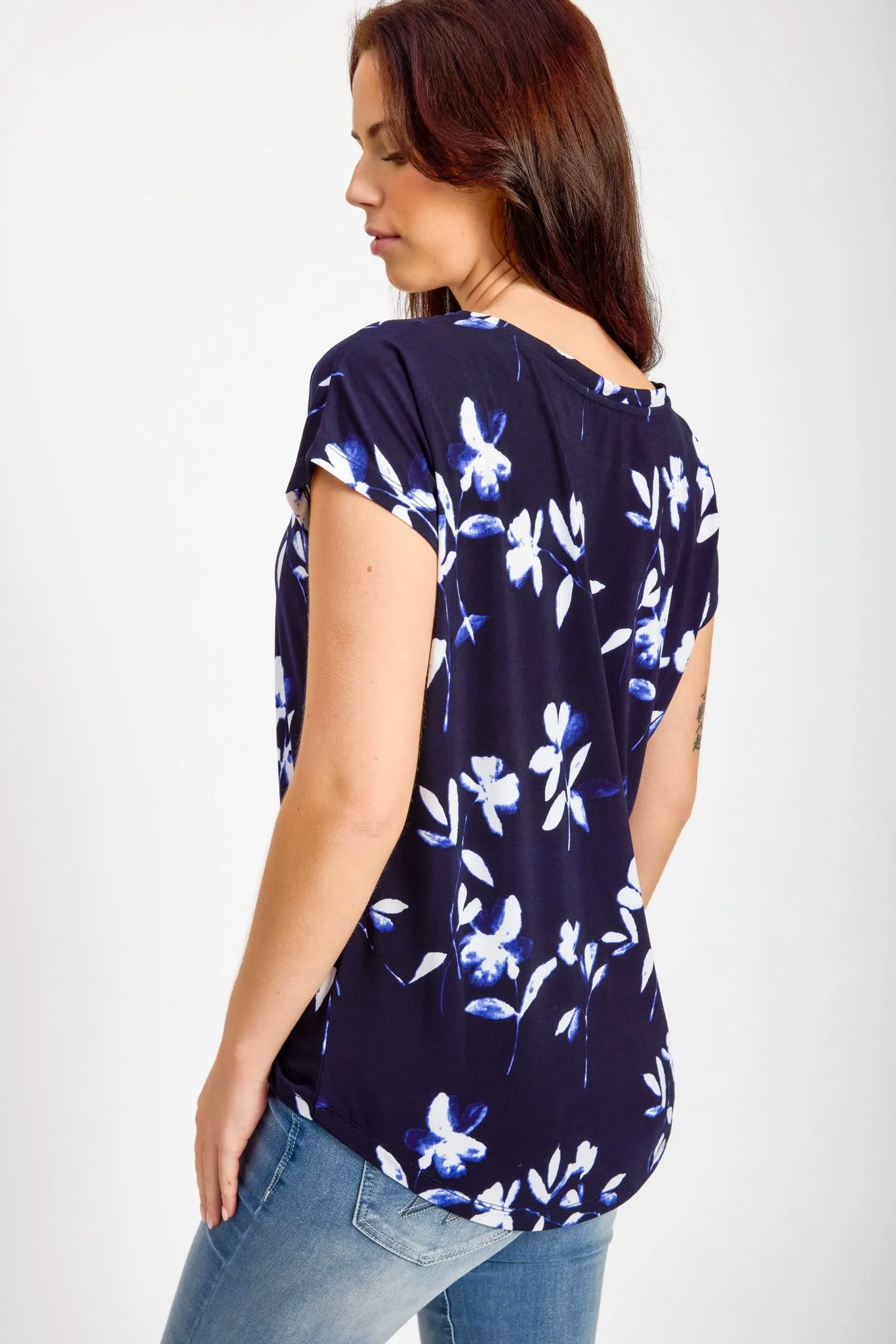 Floral Print Short Sleeve Open-Neck Top sold by Eclipse product image thumbnail 2
