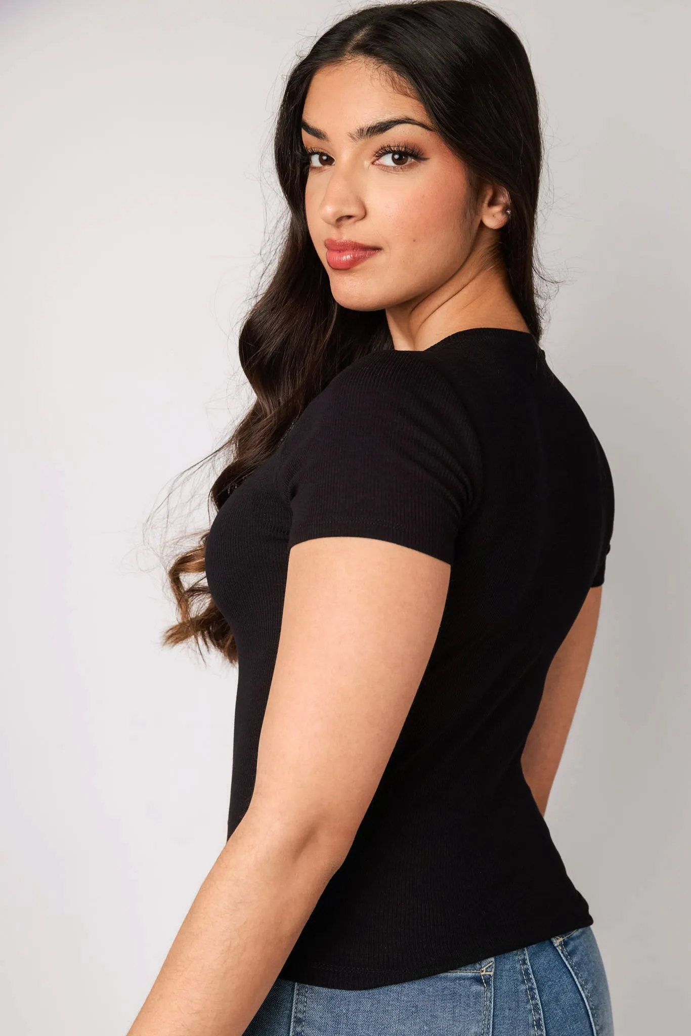 Ribbed Crewneck Tee sold by Eclipse product image thumbnail 2