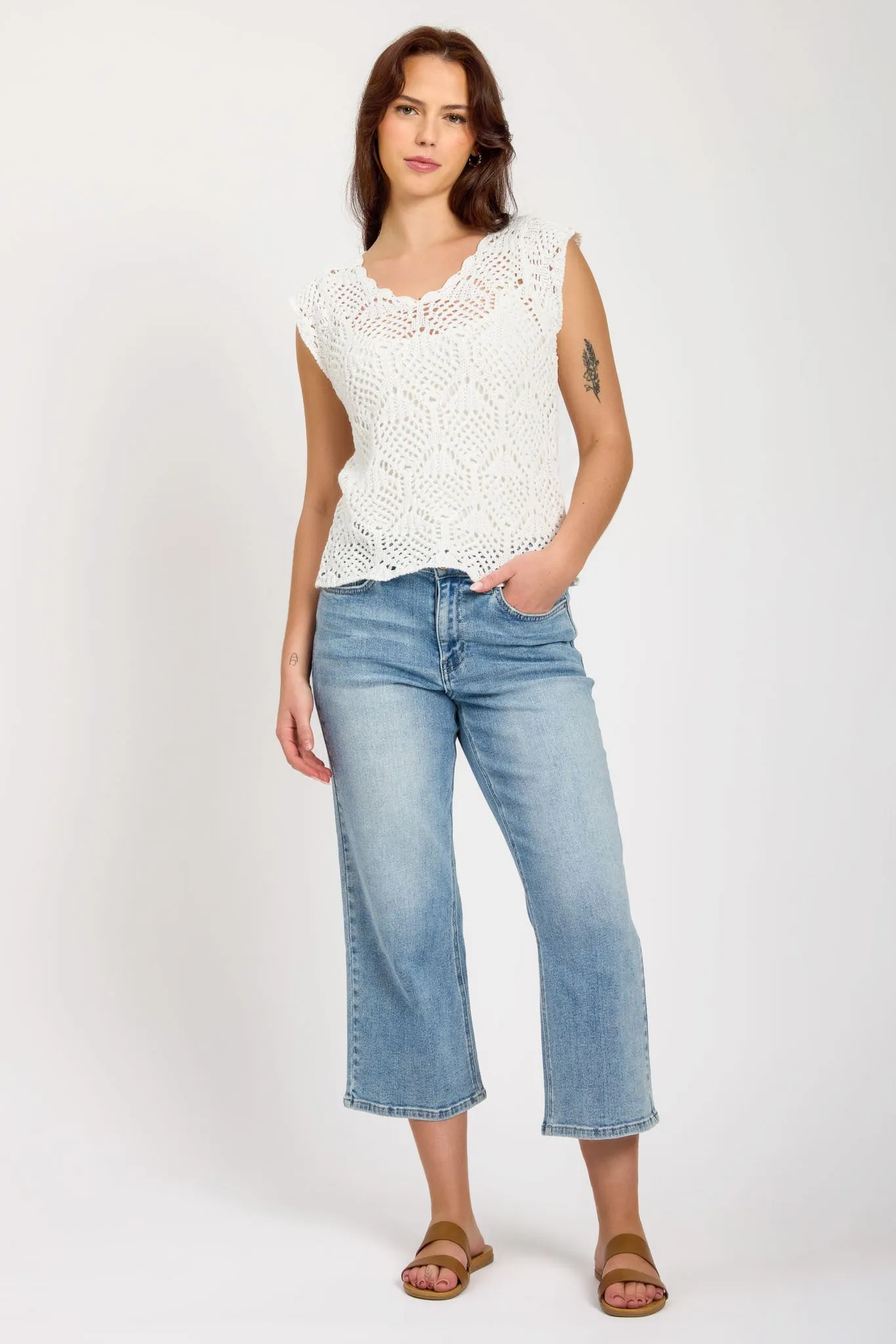 YMI Bella Wide Leg Crop Jeans sold by Eclipse