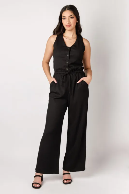 Textured Knit Sleeveless Jumpsuit sold by Eclipse